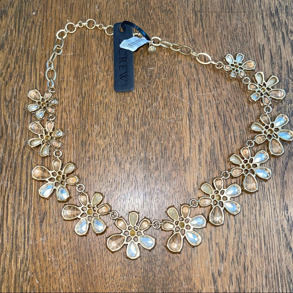 J Crew Crystal Flower Statement Necklace - Picture 6 of 11